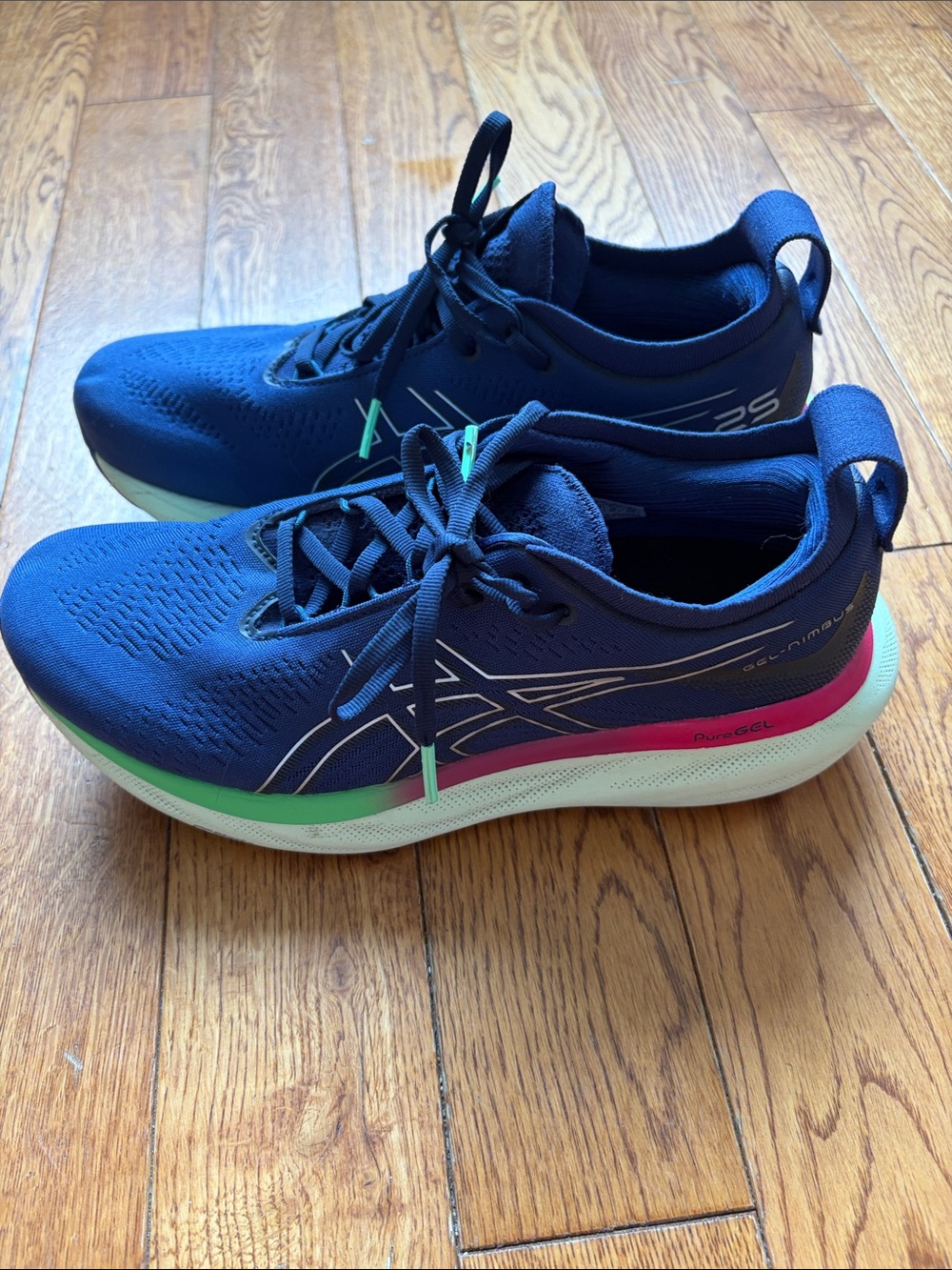 ASICS Gel-Nimbus 25 Navy with Mint & Pink Accents